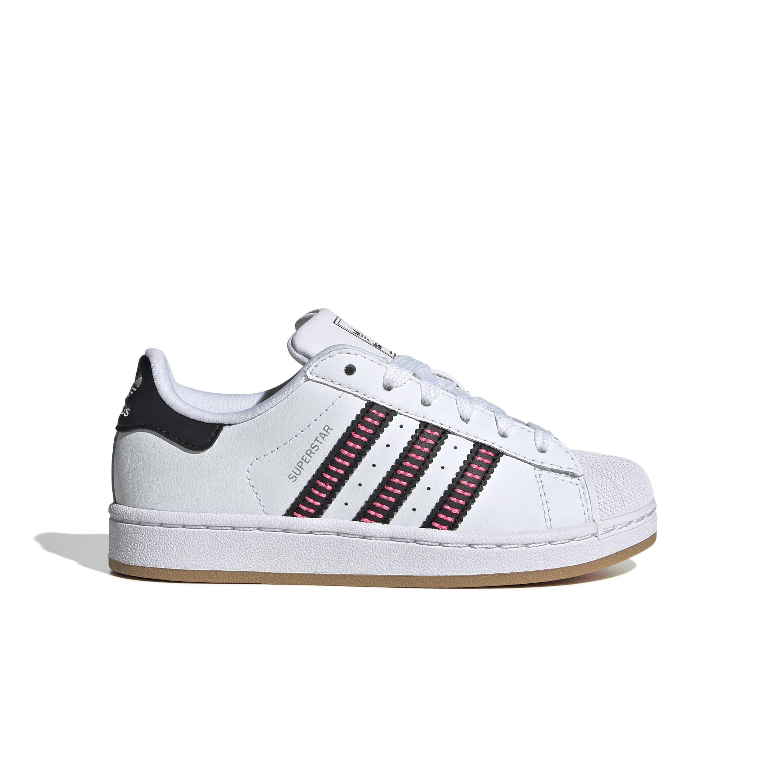 adidas Originals Superstar II "Ftwr White/Core Black/Lucid Pink" Preschool Boys' Shoe - WHITE/BLACK/PINK